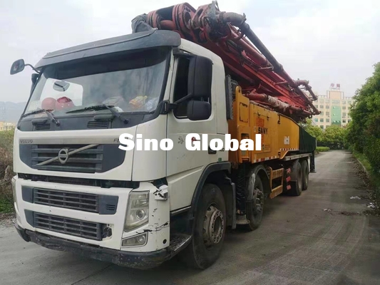 Rode Gebruikte Concrete Pompvrachtwagen met Volve-Chassis 56m/6 Sectie