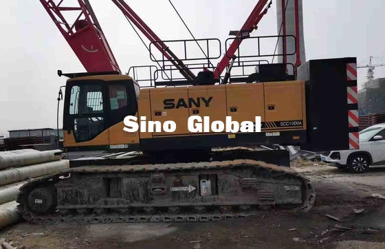 Kraan van het Sany de SCC1000A Gebruikte Kruippakje 100 Ton met 13m 64m Boomlengte
