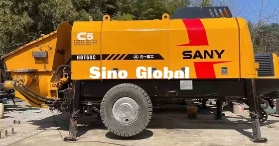 De gebruikte Sany-Aanhangwagen zette Concrete Pompthb60c 90kw Geschatte Macht op